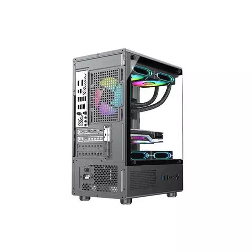 PC Power Vertical X2 Infinity BK Mid Tower Gaming Casing - 4