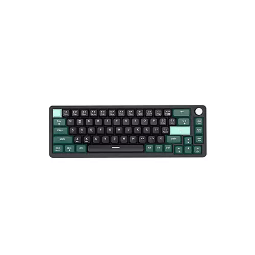 PC Power K68 TRI-MODE RGB Mechanical Keyboard (Keycap Black, Green, Cyan) Red Switch - 0