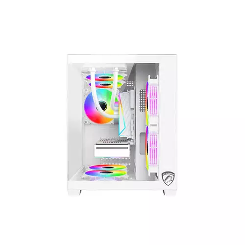 PC Power ICEBOX X2 Mid-Tower M-ATX Gaming Case (White) - 1
