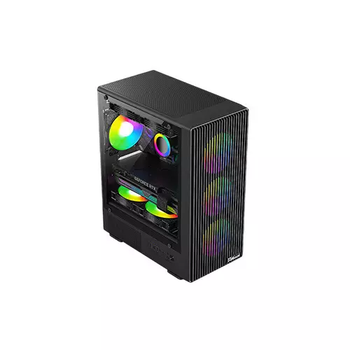 PC Power Air X Mesh Mid-Tower M-ATX Gaming Case (Black) - 2