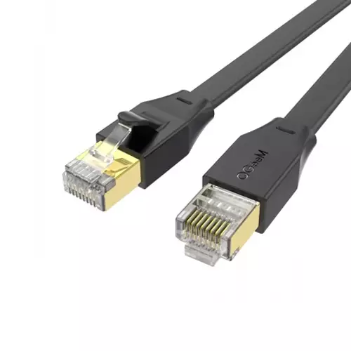Qgeem QG-OT0802 Cat-8 2 Meter Black Flat Network Cable