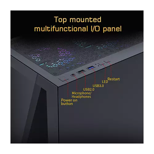 OVO CC4315-B ARGB Infinity Fan Ice Gaming Case (Black) - 3