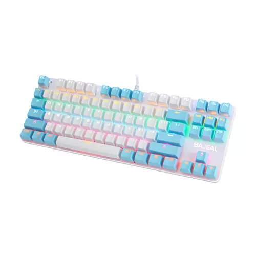 BAJEAL K100 TKL RGB Mechanical Gaming White-Blue Keyboard (Hot-Swappable) - 1