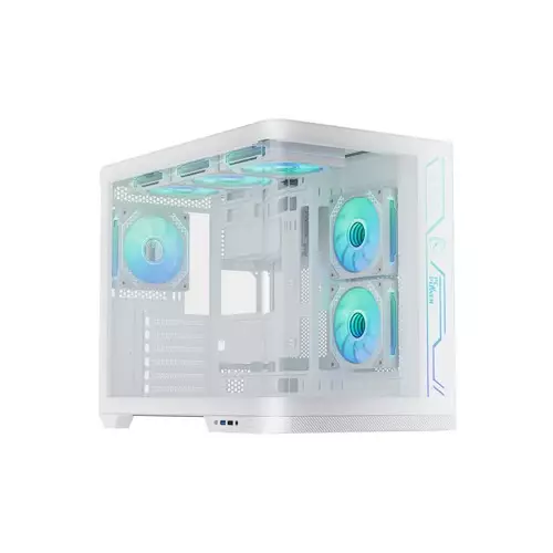 PC Power PG-H650 Iceland Edge ATX Case for Gaming PC (White)