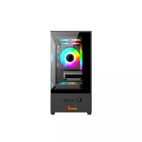 PC Power River View M-ATX Gaming Case (Black) - 2