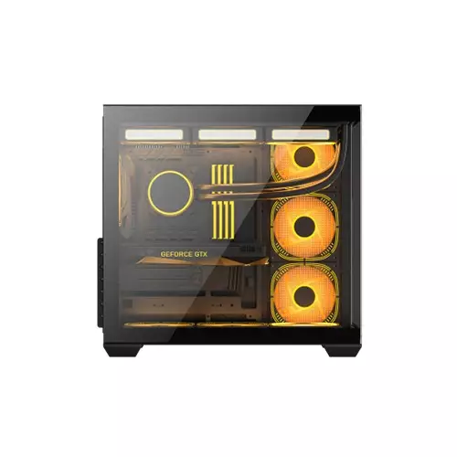 PC POWER DARK WOOD Case with 7 Pre-Installed Fans - 3