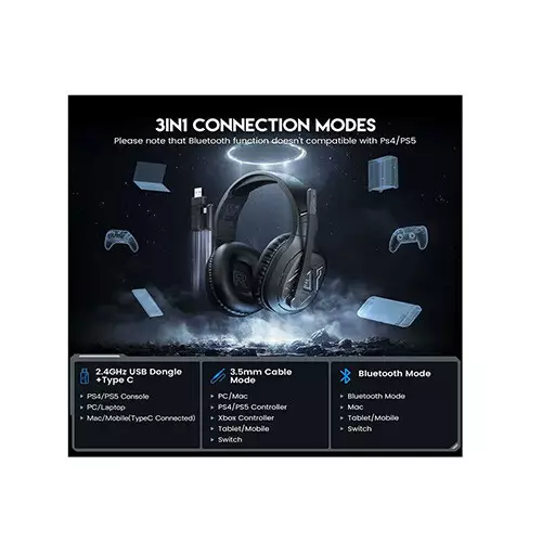 EKSA E5 BT Bluetooth Over-Ear Gaming Headphone - 1