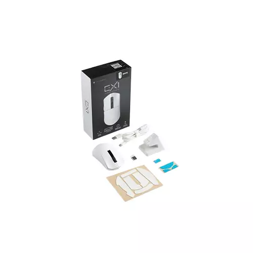 Tecware EX1 Tri-Mode Wireless Lightweight Gaming White Mouse with RGB Charging Dock - 0