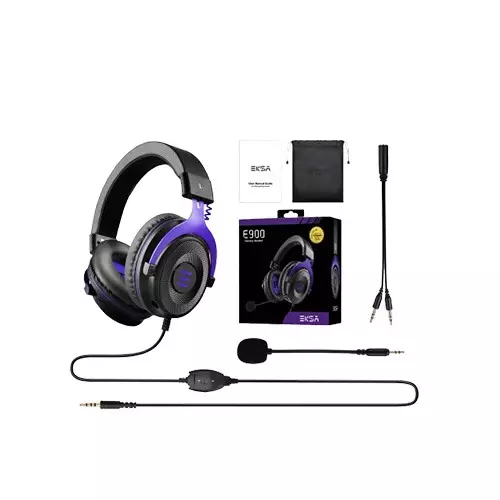 EKSA E900 Noise Cancelling Durable Stereo Gaming Headset (PURPLE) - 4