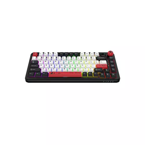 Ajazz AK820 MAX Plus Tri-Mode Avocado Switch Mechanical Keyboard with Display - Black Shark Red ( Avocado/Mute Switch) - 1