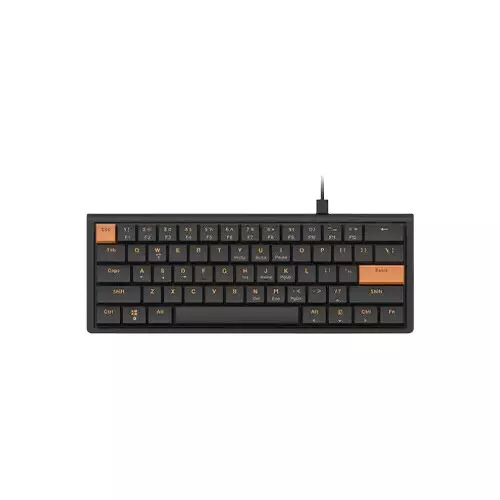 AJAZZ NKL61 Wired Low Profile Mechanical Keyboard - Black Orange (Red Switch)