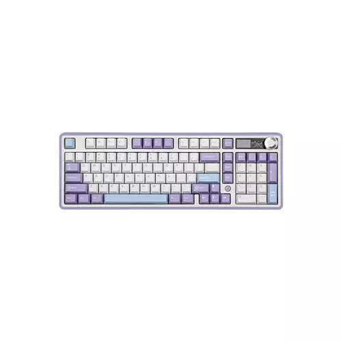 Ajazz AK980 Tri-mode Hot-Swappable Mechanical Keyboard (White Purple)