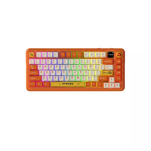 Ajazz AK820 MAX Plus Tri-Mode Mechanical Keyboard - Cheese Orange (Avocado Switch)
