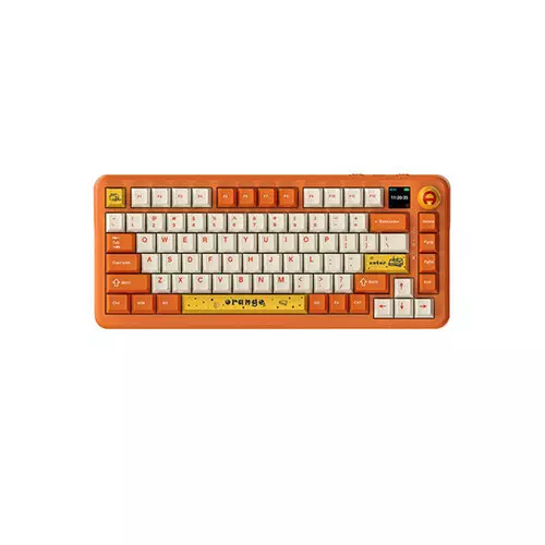 Ajazz AK820 MAX Plus Tri-Mode Mechanical Keyboard - Cheese Orange (Avocado Switch) - 1