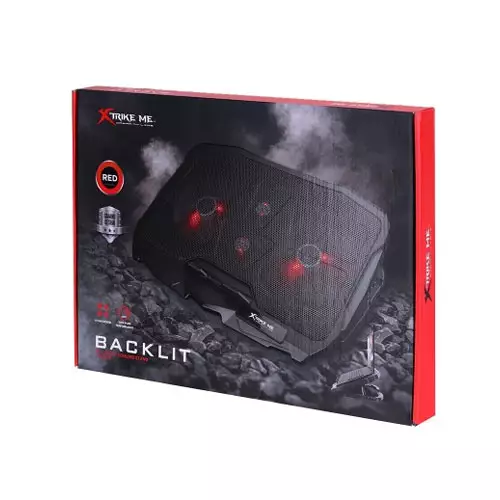 Xtrike Me FN-802 Red Backlit 2-port Laptop Cooler - 0