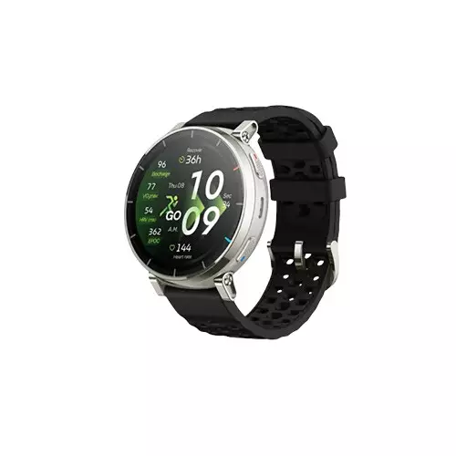 Amazfit Active 3 Premium 1.32 Inch Amoled Sapphire Display Smartwatch Silver