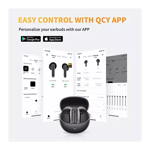 QCY AilyBuds Pro HT10 ANC Earbuds (Black) - 2