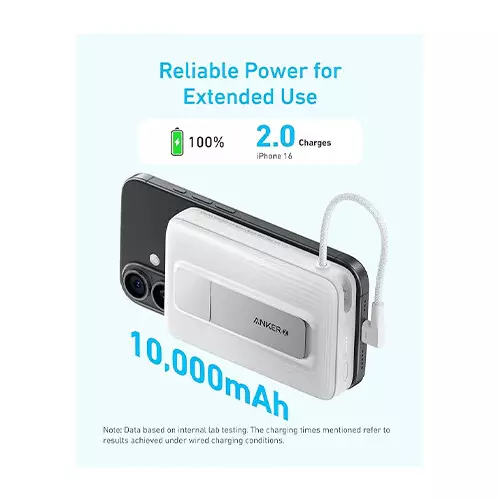 Anker Zolo A1685 10000mAh 30W Magnetic Power Bank with Type-C Cable (Black) - 0