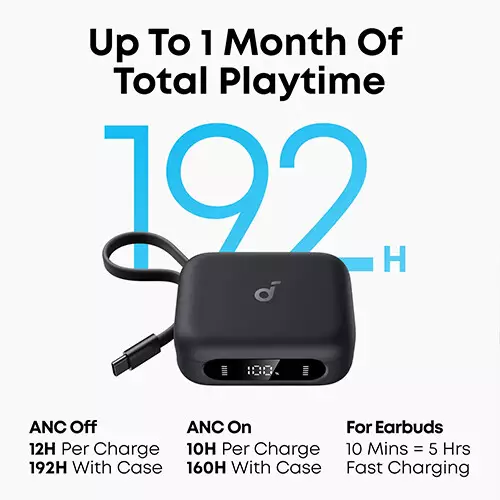 Anker SoundCore P41i ANC True Wireless Earbuds with Portable Phone Charger - 1