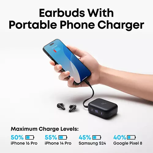 Anker SoundCore P41i ANC True Wireless Earbuds with Portable Phone Charger - 2