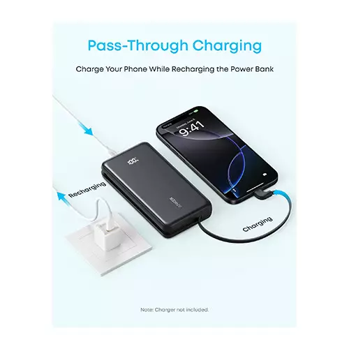 Anker Zolo 20000mAh 22.5W Fast Charging Power Bank with Built-in Type-C Cable - 2