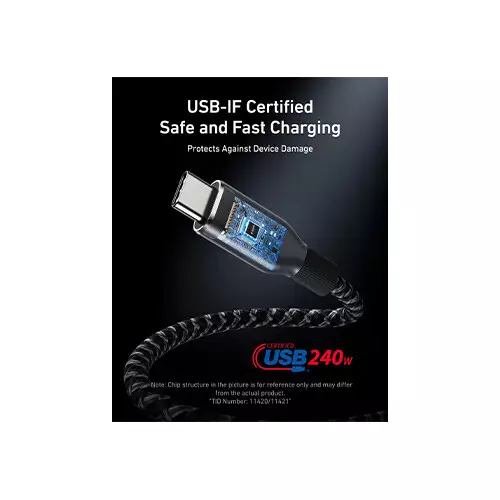 Anker Prime 240W 3ft USB-C to USB-C Upcycled-Braided Cable - 1