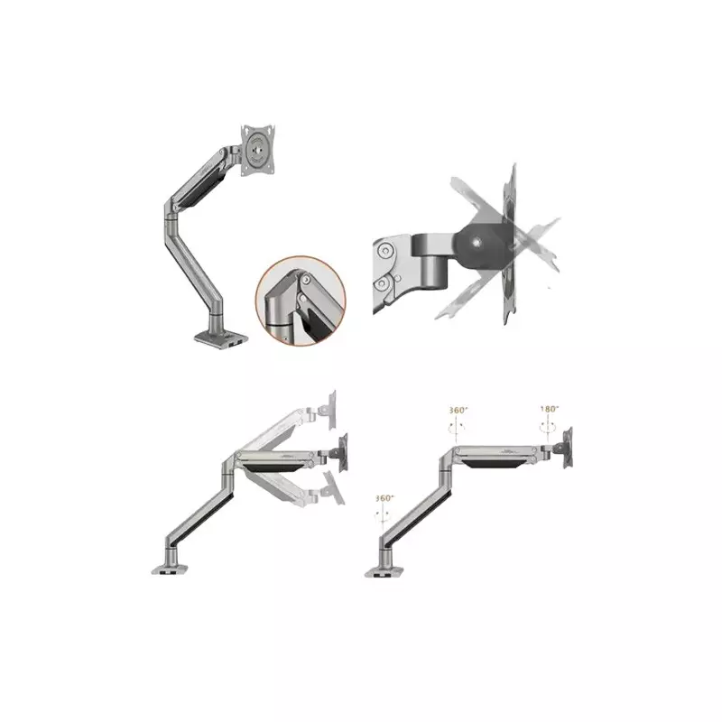 Kaloc DS150 Single Gas Spring Monitor Desk Mount Stand - 2