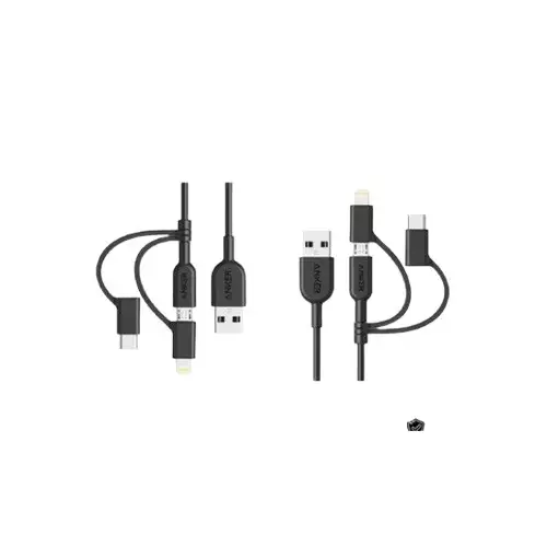 Anker C10I3 PowerLine II 3-in-1 Black Cable - 3