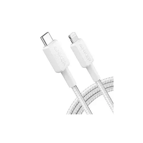 Anker 322 Braided 3ft USB-C to Lightning Cable (White) - 1
