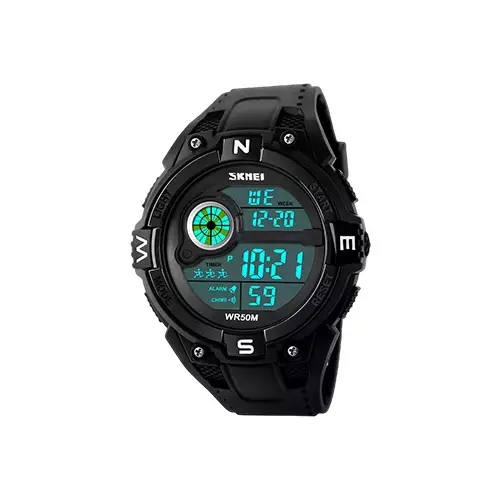 SKMEI 1279 FASHION MEN BLACK SPORT DIGITAL JAM TANGAN WATCH - 1