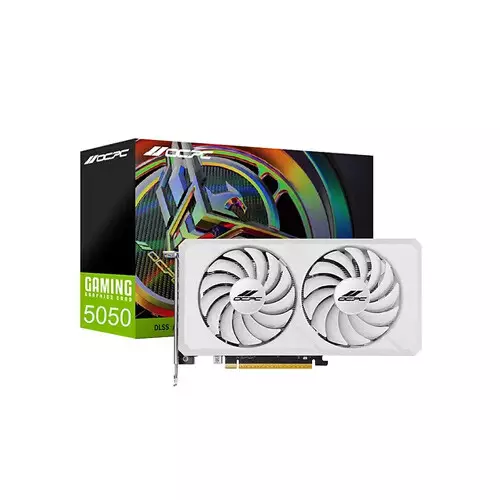 OCPC GeForce RTX 5050 GDDR6 8GB XE White Graphics Card With Dual Fan