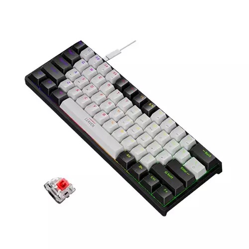 LEAVEN K620 WIRED MECHANICAL KEYBOARD WHITE BLACK - 2