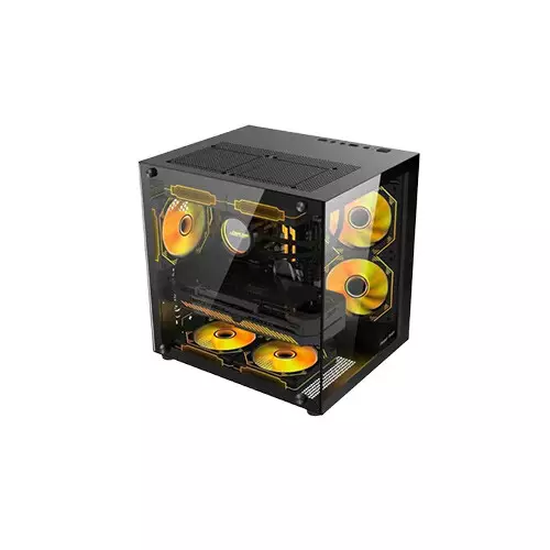 Power Train PT-G555B Mini Tower Micro-ATX Gaming Desktop Case Black - 1