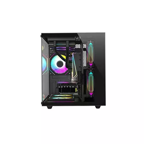 Power Train PT-G555B Mini Tower Micro-ATX Gaming Desktop Case Black - 2