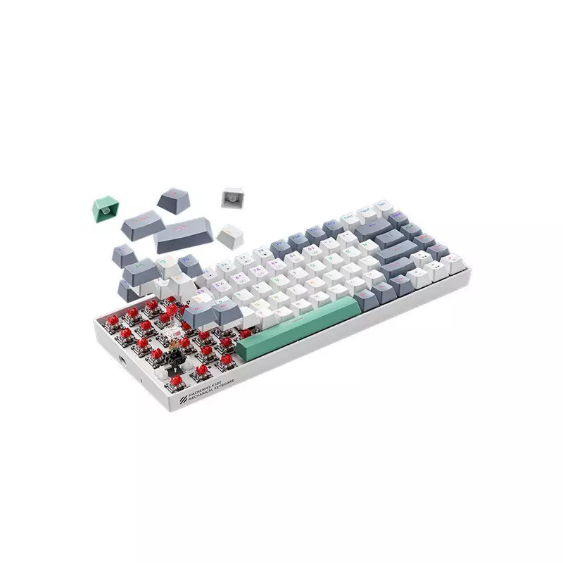 MACHENIKE K500-B84 WIRED RAINBOW RGB WHITE MECHANICAL KEYBOARD RED SWITCH - 2