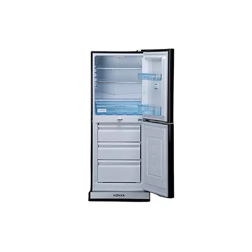 KONKA KRB-270VB- Glass Mirror Red Tulip 270 Ltr Bottom Freezer 2-Door Refrigerator - 1