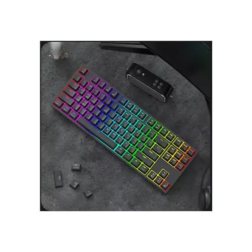 Monka A87 Pro TKL Tri-Mode RGB Mechanical Keyboard (Silver Switch) - 1