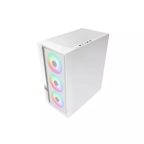 POWER TRAIN PT-701W ATX MID TOWER GAMING CASE WITH 4 RGB FAN - 2