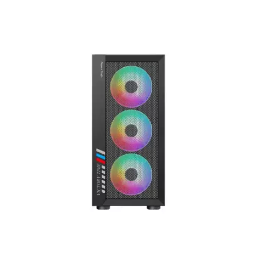 POWER TRAIN PT-701B ATX MID TOWER GAMING CASE WITH 4 RGB FAN - 1