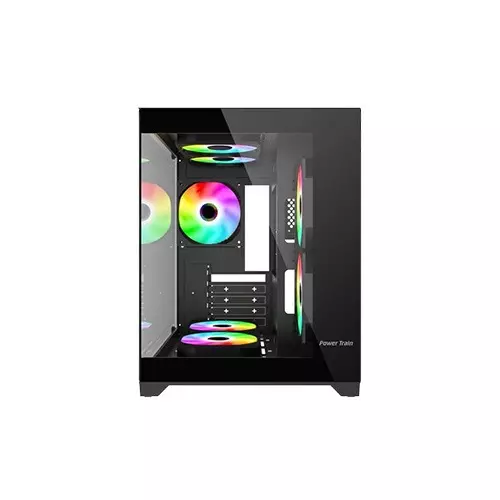 Power Train G777 Mid Tower ATX Gaming Desktop Case (Black) - 2