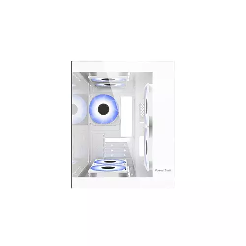 Power Train G777 Mid Tower ATX Gaming Desktop Case (White) - 2