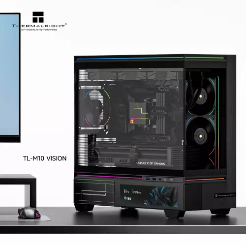Thermalright M10 Vision Desktop Case with 6.9" LCD Display - 0