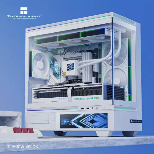 Thermalright M10W Vision Desktop Case with 6.9" LCD Display (White) - 1