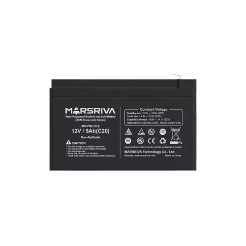 Marsriva MR-PBU12-9 12V 9.0Ah Valve Regulated Sealed Lead-Acid Battery - 3