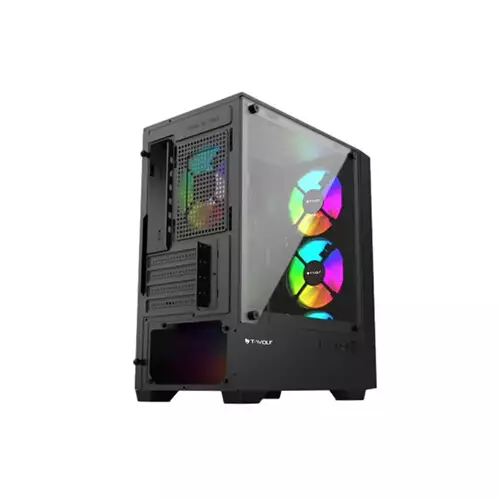T-Wolf Phantom X4 RGB M-ATX Mid Tower Gaming Case With 200W PSU - 3