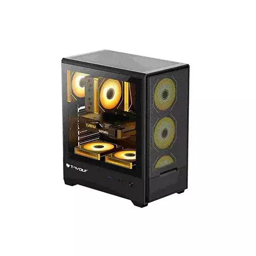 T-Wolf BLAZE BOX X4 ARGB E-ATX Mid-Tower Gaming Casing - 2