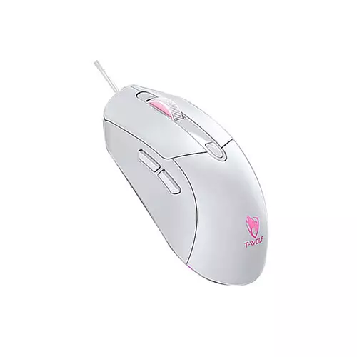 T-wolf G550 RGB 7200 DPI Gaming Mouse with Gengar Kuromi Sticker (White)