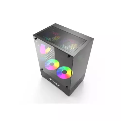 T-Wolf Ice Cooler X5 ARGB M-ATX Mid Tower Gaming Casing - 2