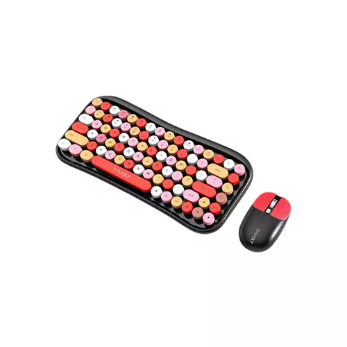 T-WOLF TF660 2.4G+5.0 Bluetooth Dual-Mode Retro Wireless Combo (Black-Red)