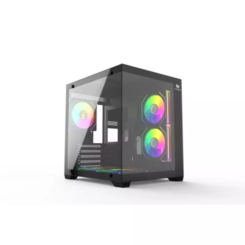 T-Wolf Mystery Box NV X5 Infinity ARGB M-ATX Gaming Case (Black)